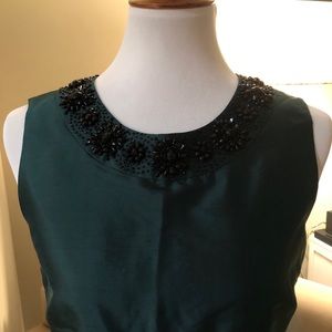 Talbots Green Beaded Silk Top